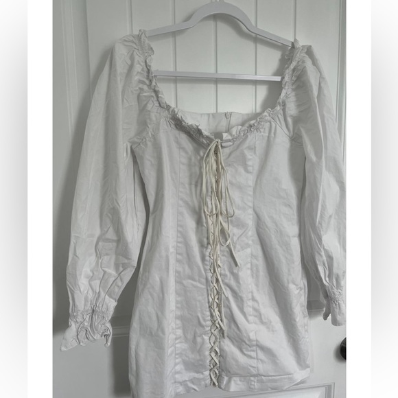 Mini White Off-Shoulder Dress | Size M - Picture 4 of 6